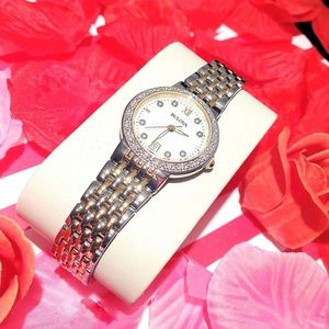 Bulova Diamond Watch- Silver & Gold Tone